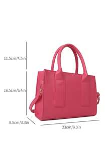 螢光紅雙把手方包前衛 - 玫紅色 - 查看 4