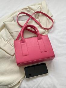 螢光紅雙把手方包前衛 - 玫紅色 - 查看 5