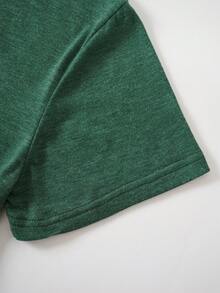 SHEIN LUNE Camiseta ciervo con con estampado geométrico - Verde - Ver 3