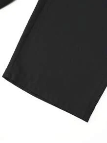 Calvaya 大碼反腰帶褶皺細節直筒褲