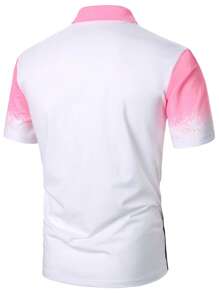 Manfinity Homme Áo thun có cổ Nam Nút Khối Màu Giải trí - Nhiều màu - Xem 2