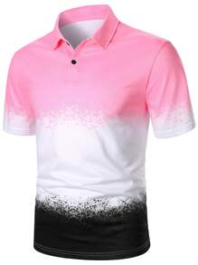 Manfinity Homme Áo thun có cổ Nam Nút Khối Màu Giải trí - Nhiều màu - Xem 5