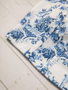 Soleia WYWH Vacation Blue&White Figura și corset cu imprimeu floral Top cu umeri