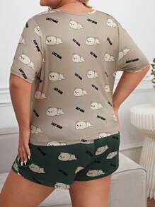 Conjunto de pijama con estampado de dibujos animados - Multicolor - Ver 2