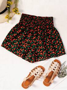 Soleia Quần đùi nữ Dải chun Rau quả Tất cả trên in Boho - Nhiều màu - Xem 1
