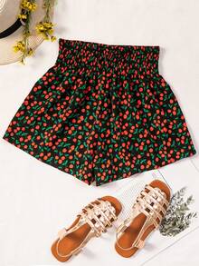 Soleia Quần đùi nữ Dải chun Rau quả Tất cả trên in Boho - Nhiều màu - Xem 2