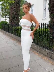 Firerie Vestido ajustado tubo de malla - Blanco - Ver 3