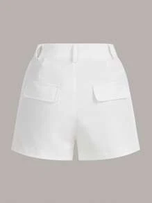 GENKIRA Flap Pocket Cargo Shorts - White - View 2