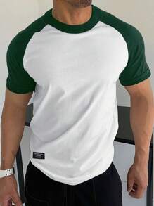 Manfinity Homme Men Colourblock Raglan Sleeve Tee - White - View 1