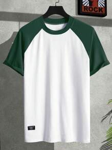 Manfinity Homme Men Colourblock Raglan Sleeve Tee - White - View 4