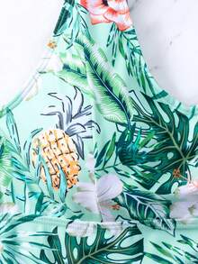 Tankinis Nữ Dây kéo Hoa Nhiệt đới - màu xanh lá - Xem 8