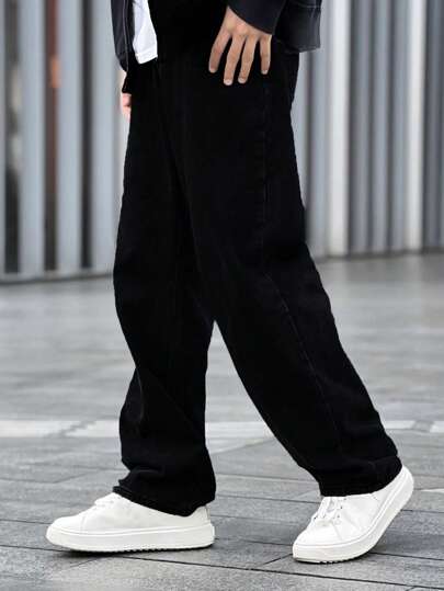 Guys Slant Pocket Loose Fit Jeans