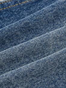 Aveloria Affinna 不對稱下擺繞頸露背牛仔上衣 - 中等水洗藍 - 查看 3