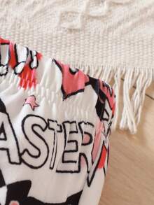 Toddler Girls Letter & Cartoon Graphic Trousers - Multicolor - View 6