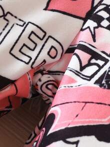 Toddler Girls Letter & Cartoon Graphic Trousers - Multicolor - View 7