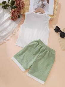 Toddler Boys Patched Pocket Tank Top & Shorts Set - Multicolor - View 2