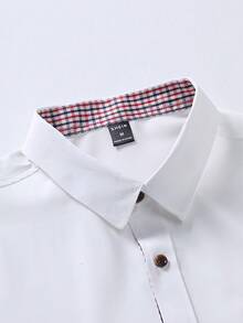 Manfinity Mode Men Plaid Print Button Up Shirt - White - View 3
