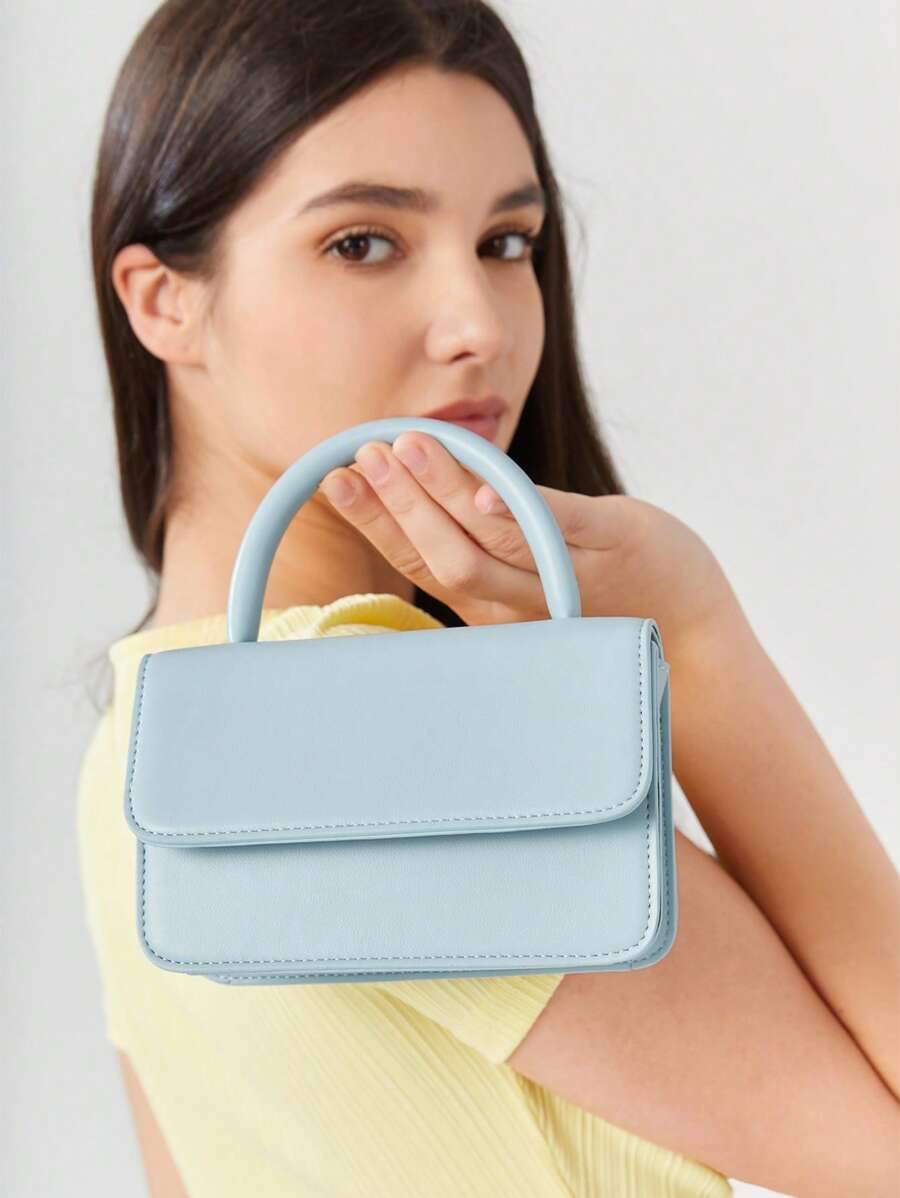 BizChic 迷你翻蓋方包極簡風格鏈條帶 - 淺藍色 - 查看 1