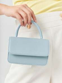 BizChic 迷你翻蓋方包極簡風格鏈條帶 - 淺藍色 - 查看 4