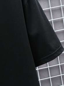 Manfinity LEGND Hombres Camiseta con estampado de letra - Negro - Ver 3