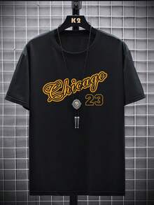 Manfinity LEGND Hombres Camiseta con estampado de letra - Negro - Ver 5