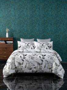 3pcs Bedding Set, Fiber Brushed Fabric, Floral Pattern Design, 1 Duvet Cover + 2 Pillow Shams