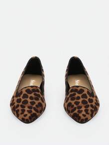 尖頭豹紋印花一腳蹬樂福鞋 - 彩色 - 查看 3