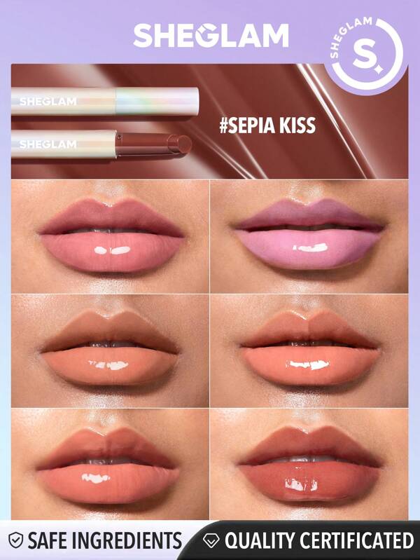 SHEGLAM PoutPerfect Shine Lip PlumperSepia Kiss Moisturizing Plumping