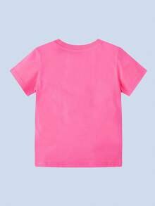 小女童卡通圖案T恤 - 粉色 - 查看 2