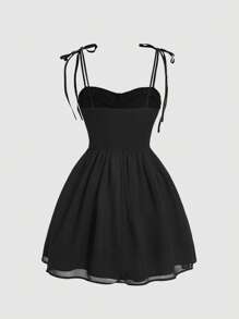 SHEIN MOD 素色肩上打結吊帶洋裝