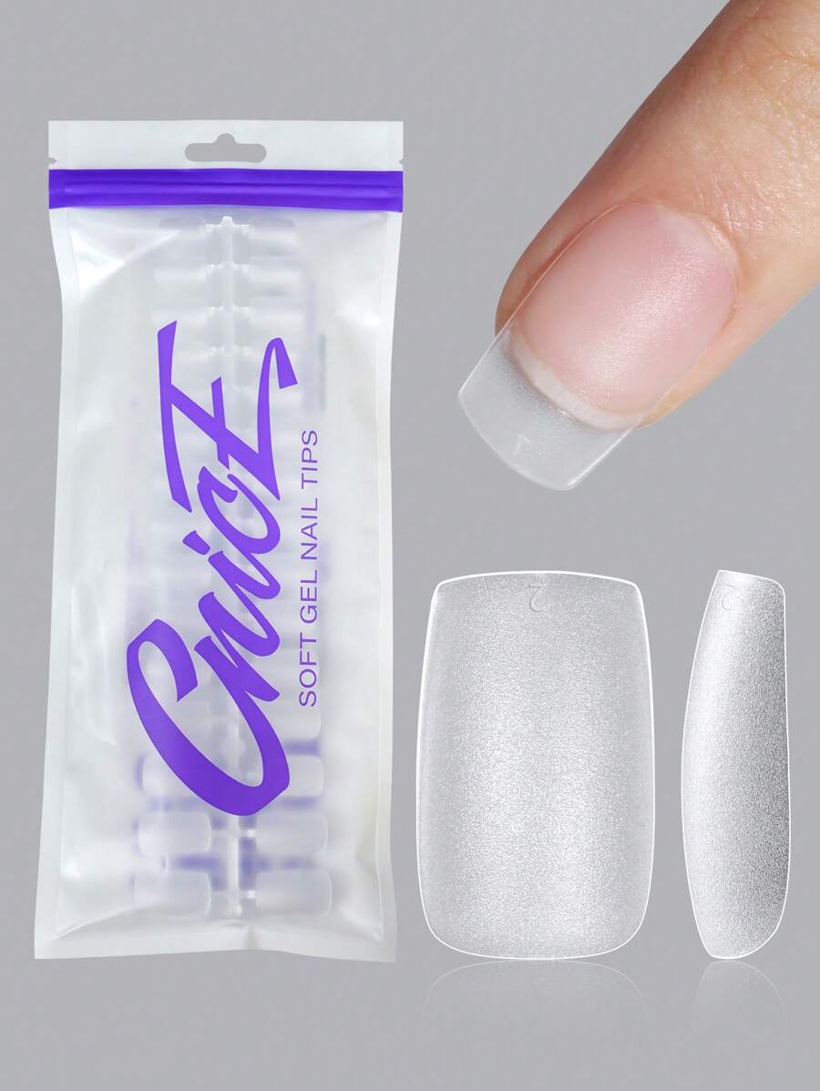 240入組短方形假指甲貼片，15種大小霧面亞克力假指甲，適用於美甲沙龍壓片指甲修甲套裝凝膠指甲工具零配件 - 無色 - 查看 1