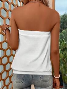 Breezaya Top bandeau unicolore - Blanc - Voir 2