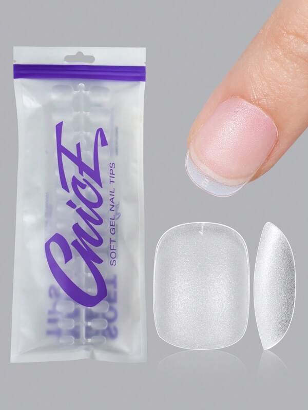 240入組極短橢圓形全套人造指甲，15個尺寸霧面膠甲貼尖，適用於美甲沙龍貼片美甲凝膠甲具套裝