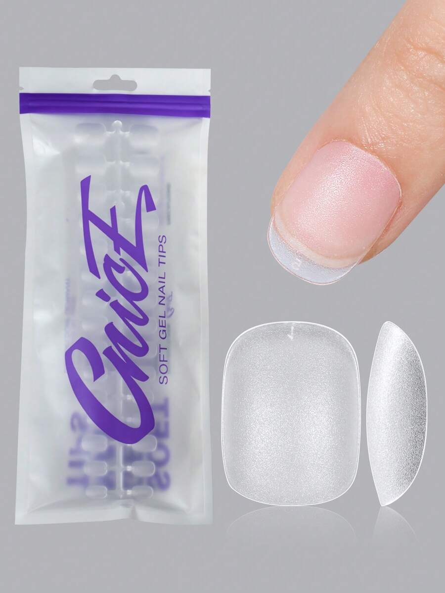 240 Chiếc Móng Tay Giả Siêu Ngắn Hình Bầu Dục, 15 Kích Cỡ Đầu Móng Tay Acrylic Mờ, Dành Cho Tiệm Làm Móng Tay Ấn Vào Móng Tay Bộ Dụng Cụ Làm Móng Gel - Trong sáng - Xem 1