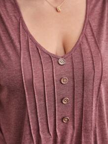 SHEIN Frenchy Plus Press Crease Detail Tank Top - Redwood - View 2