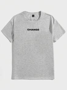 Manfinity VCAY Áo thun & Áo lót Nam Slogan Giải trí - Màu Xám nhạt - Xem 2