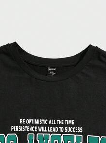 Manfinity VCAY Men Plus Cotton Slogan Graphic Tee - Black - View 3