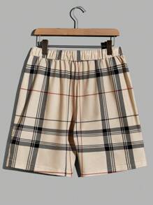 Manfinity RebelGame Nam Bông Đồ họa chữ cái & Gấu Áo thun & In kẻ sọc Quần short - trắng - Xem 3