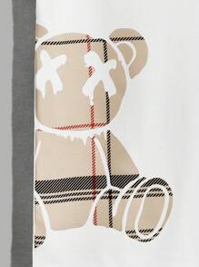 Manfinity RebelGame Nam Bông Đồ họa chữ cái & Gấu Áo thun & In kẻ sọc Quần short - trắng - Xem 6