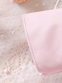 SHEIN 嬰兒貼花褶邊一字肩連衣裙 - 粉色 - 查看 5