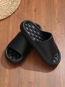Giày trượt mát cho nữ, Dép đi trong nhà EVA một dải có họa tiết dập nổi - màu đen - Xem 3