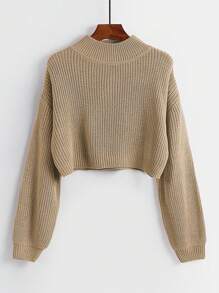 Franclia Solid Ribbed Knit Drop Shoulder Sweater,Long Sleeve Tops Knit Pullover Fall Winter Outfit