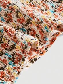 SHEIN MOD Ditsy Floral Print Cami Top & Skirt - Multicolor - View 3