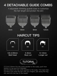 男士多功能电动剃须刀，带剃须刀、理发器、男士多功能电动修剪器修剪器剃须刀便携式男士理发机、男士美容套装 - 黑色 - 查看 5