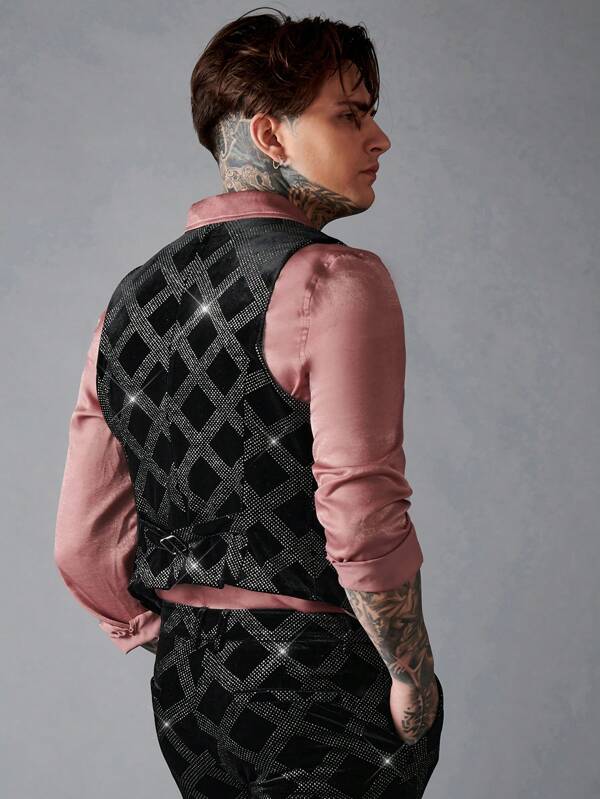 Manfinity AFTRDRK Men Geo Print Vest Blazer Without Shirt SHEIN South