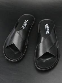 alla moda Pantofoli per nero striscia incrociata Pantofole - nero - Visualizzare 1