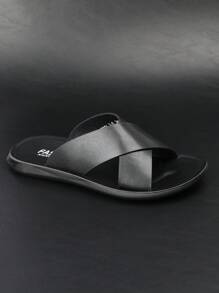 alla moda Pantofoli per nero striscia incrociata Pantofole - nero - Visualizzare 2