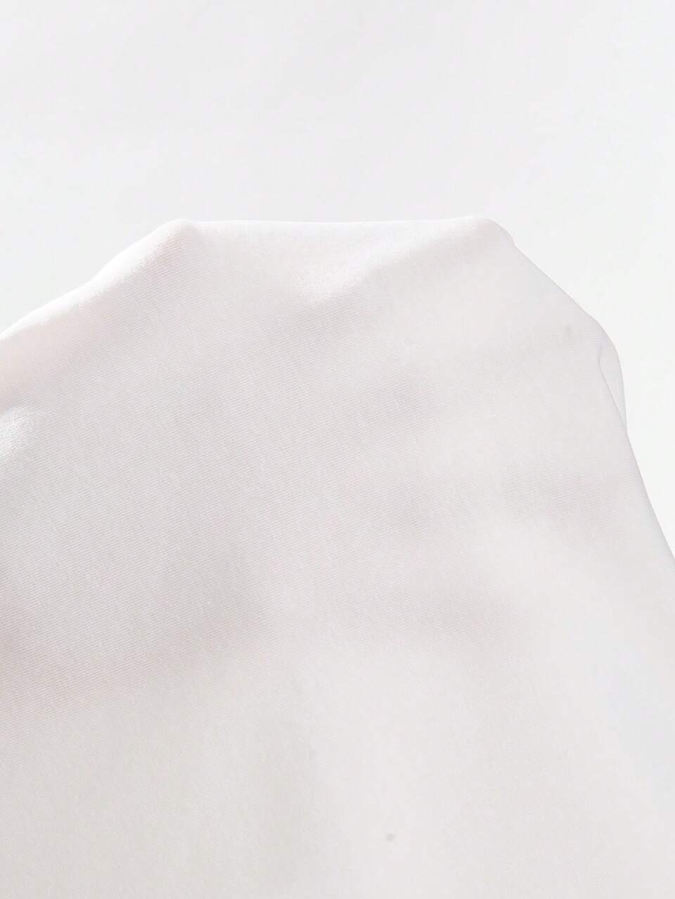 Asymmetrical Neck Drawstring Side Crop Top