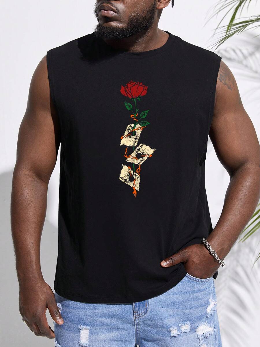 Manfinity NXTstreet 男士棉撲克牌和印花背心上衣