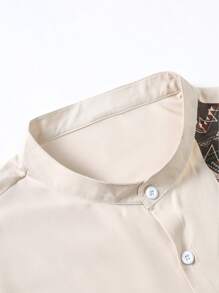 Manfinity RSRT Men Plus Geo Print Shirt Without Tee - Khaki - View 5